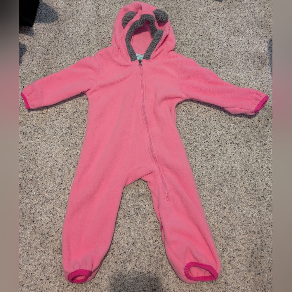 Cozy Pink Hooded Kids One Piece